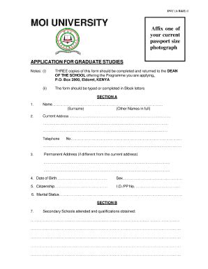 moi university eldoret application forms